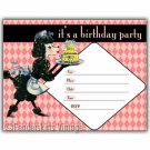 Vintage Retro Pink Poodle Birthday Party Invitations