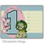 Vintage Retro Lion/Bunny 1yr Birthday Party Invitations