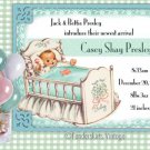 Custom Vintage Baby Cradle Birth Announcements