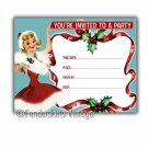 Vintage Retro Holiday Girl Party Invitations