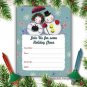 Vintage Retro Snowflake Holiday Party Invitations