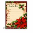 Vintage Retro Poinsettia Holiday Party Invitations