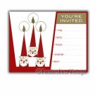 Vintage Retro 3 Santas Holiday Party Invitations