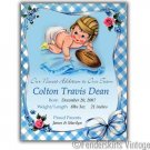 Custom Vintage Baby Boy Football Birth Announcements