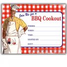 Retro Vintage 1950s BBQ Cookout Party Invitations