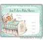 Vintage Retro 50s Baby Cradle Shower Invitations Invite