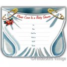 Vintage Retro 50s Baby Diaper Shower Invitations Invite