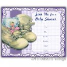 Vintage Retro 1950s Baby Shoes Shower Invitations