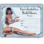 Vintage PinUp Girl Bridal Wedding Shower Invitations
