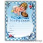 Vintage Retro 50s Baby Boy Football Shower Invitations