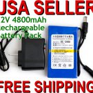 Lot Ten (10) 12V DC 4800mAh Rechargeable Li-ion Battery CCTV Cameras Electronics