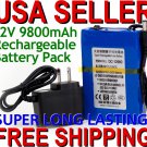 LOT OF 12 Portable 12V DC 9800mAh Rechargeable Li-ion Batteries electronics