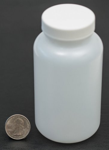 8oz 240ml Wide Mouth HDPE Bottle Jar with White Polyethylene Lined Cap Closure