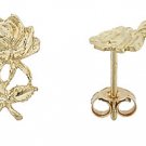 14K Italian Gold Rose Stud Earrings