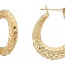 14K Gold Scored Snap-Bar Hoop Earrings