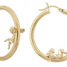 14K Gold Angel Hoop Earrings