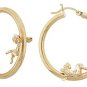 14K Gold Angel Hoop Earrings
