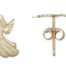 14K Gold Angel Stud Earrings