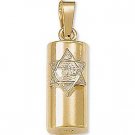 14K Gold Two Tone Mezuzah Pendant