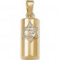 14K Gold Two Tone Mezuzah Pendant