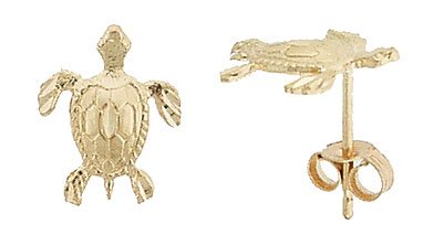 14K Italian Gold Turtle Stud Earrings