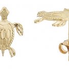 14K Italian Gold Turtle Stud Earrings