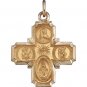 14K Gold 4-Way Cross Medal