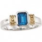 Sterling Silver & 14K Gold London Blue Topaz Ring