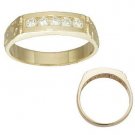 14K Yellowo Gold Men's Signity Star CZ Band