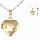 Children's 14K Gold Heart Locket with 15" Rope Chain