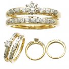 14K Yellow Gold Diamond Wedding Ring Set