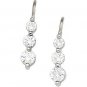 14K White Gold 3-Stone Anniversary CZ Earrings