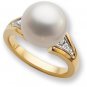 14K Yellow Gold South Sea Pearl & Diamond Ring