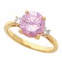 14K Yellow or White Gold Violet Sapphire & Diamond Ring