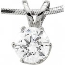 14K Yellow or White Gold 3/4 CTW Round Cut CZ Pendant