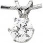 14K Yellow or White Gold 3/4 CTW Round Cut CZ Pendant
