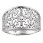 14K White Gold Diamond Cut Filigree Ring