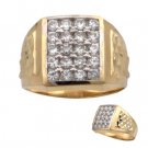Men's 14K Yellow Gold Signity Star Pave CZ Ring