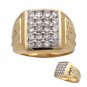 Men's 14K Yellow Gold Signity Star Pave CZ Ring