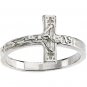14K White Gold Crucifix Ring