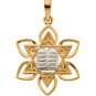 14K Gold Two Tone Star of David Pendant