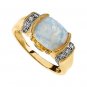 14K Yellow Gold Pink Tourmaline & Opal Diamond Ring