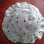 Adorable infant girl's hat with mutli-colored HEARTS