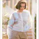 Patons KNITTING PATTERN  Mohair Cardigan with cotton colorblock design