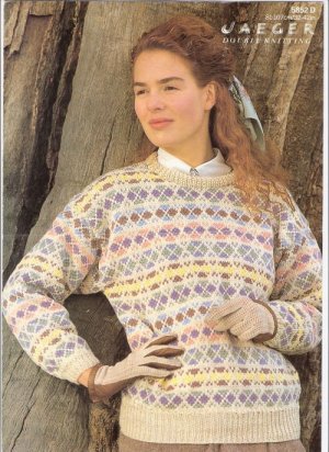 Jaeger  KNITTING PATTERN  Women's Fair Isle Pullover