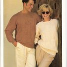 Patons KNITTING PATTERN  Pullover with Cable accent for Men or Women