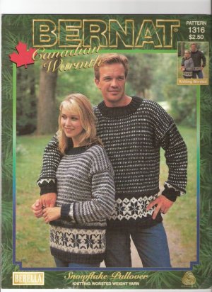 Bernat  KNITTING PATTERN  Snowflake Pullover  in Worsted Weight