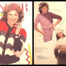 KNITTING 3 Patterns Womens Cardigan and Pullover, Mens V-Neck