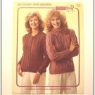 KNITTING Patterns Womens CABLE CARDIGAN & PULLOVER Chunky Weight