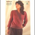 KNITTING Pattern V-NECK CROSSOVER Sweater in Chenille